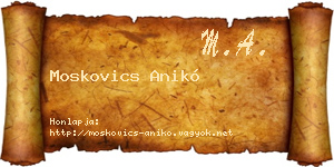 Moskovics Anikó névjegykártya
