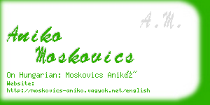 aniko moskovics business card